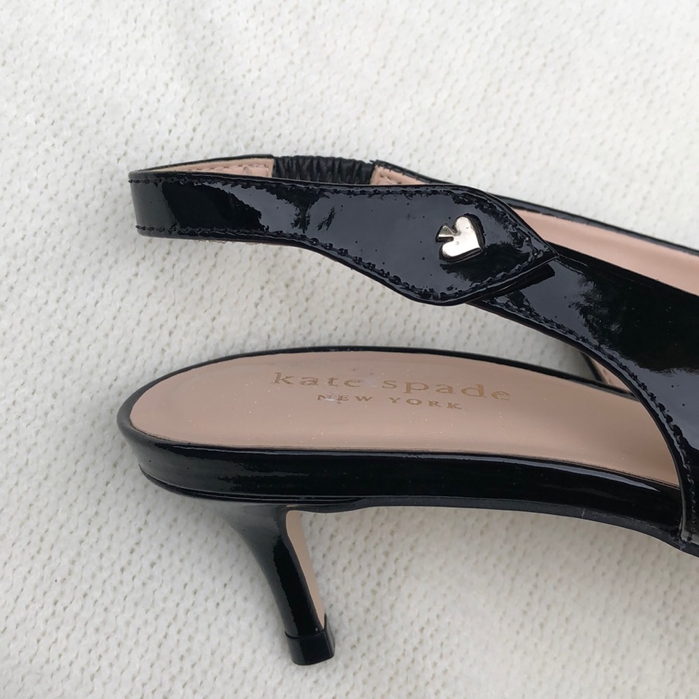 NWOB Kate Spade ♠️ Shiloh Black Sling Back Heels - Picture 2 of 8